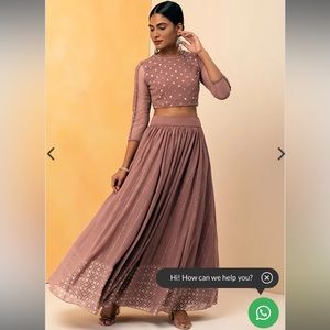 Lehenga- mauve and mirror
